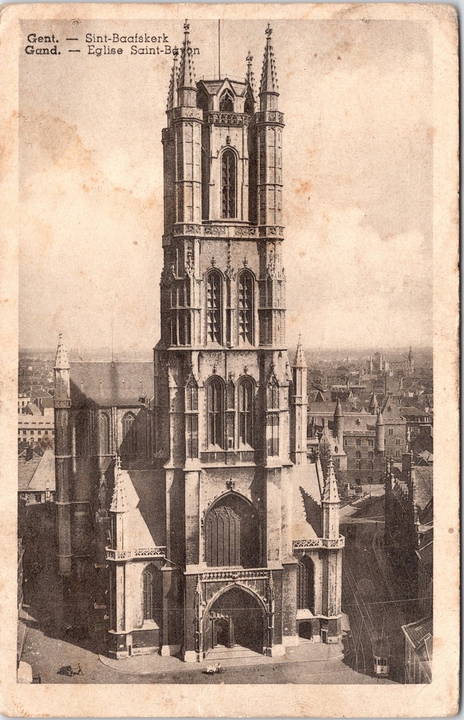 [Gent22225] Gent - "Sint-Baafskerk / Eglise Saint-Bavon" - Sint-Baafskathedraal vogelperspectief