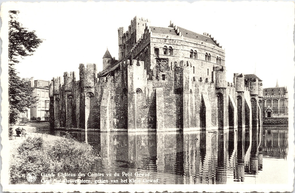 Gent - "Château des Comtes vu du Petit Gewad" - Gravensteen gezien van het Klein Gewad