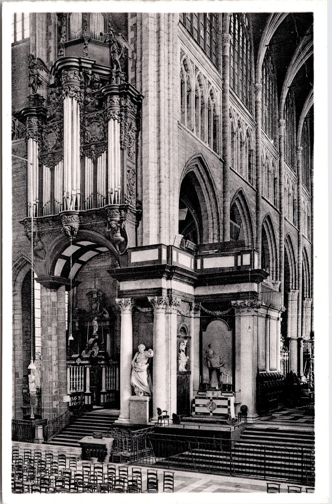 [Gent22283] Gent - "Cathédrale St-Bavon. Nef gauche et orgues" - Linkerzijbeuk en orgel van de Sint-Baafskathedraal