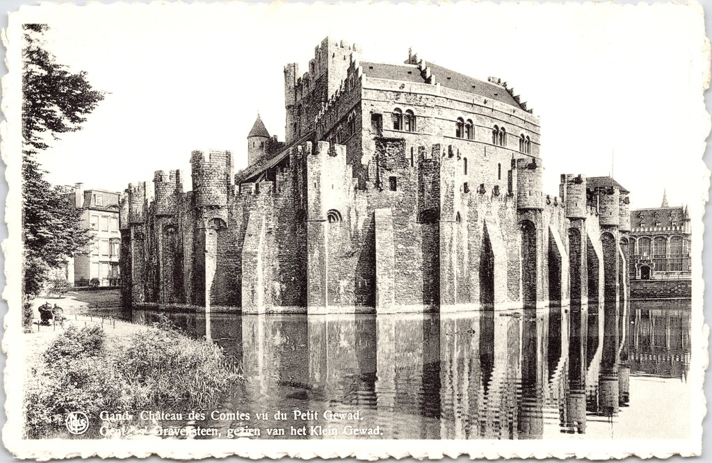 [Gent22313] Gent - "Château des Comtes vu du Petit Gewad" - Gravensteen gezien vanaf het Klein Gewad