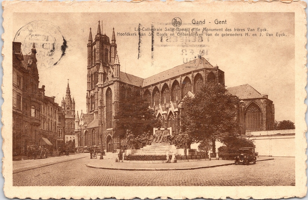 [Gent22327] Gent - "La Cathédrale Saint-Bavon et le Monument des frères Van Eyck" - Sint-Baafskathedraal en Van Eyckmonument