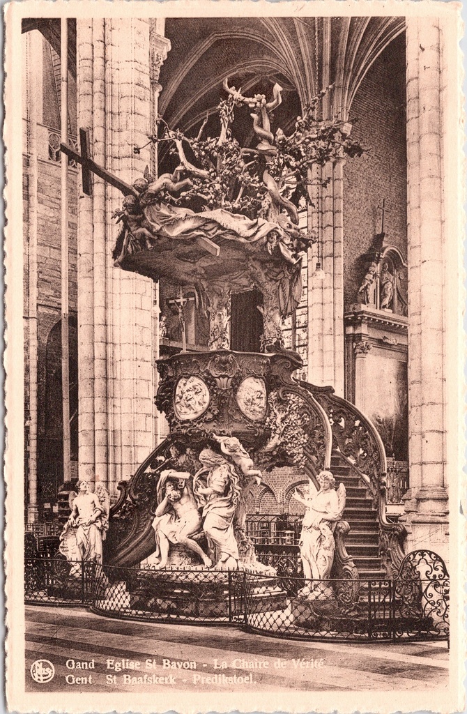 Gent - "Église St. Bavon - La Chaire de Vérité" - Preekstoel van de Sint-Baafskathedraal