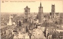 Gent - "Panorama (Eglise St-Nicolas, le Beffroi et l'église St-Bavon)" - Stadspanorama met Sint-Niklaaskerk, Belfort en Sint-Baafskathedraal