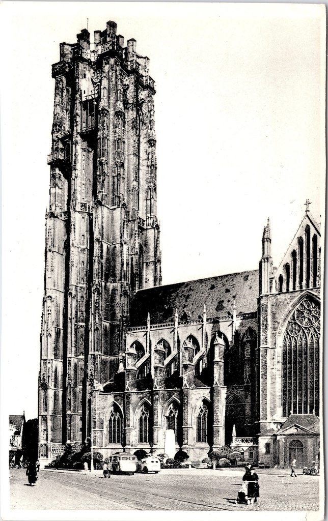 Mechelen - "Hoofdkerk St-Rombout / Cathédrale St-Rombaut" - Sint-Romboutskathedraal vogelperspectief