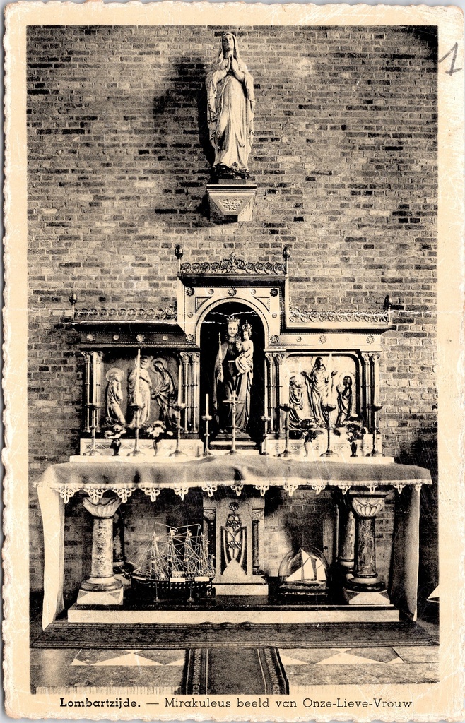 Middelkerke - "Mirakuleus beeld van Onze-Lieve-Vrouw" - Miraculeus Mariabeeld in de kerk van Lombartzijde