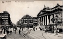 Brussel - "Place de la Bourse et Boulevard Anspach" - Beursplein en Anspachlaan met tramverkeer