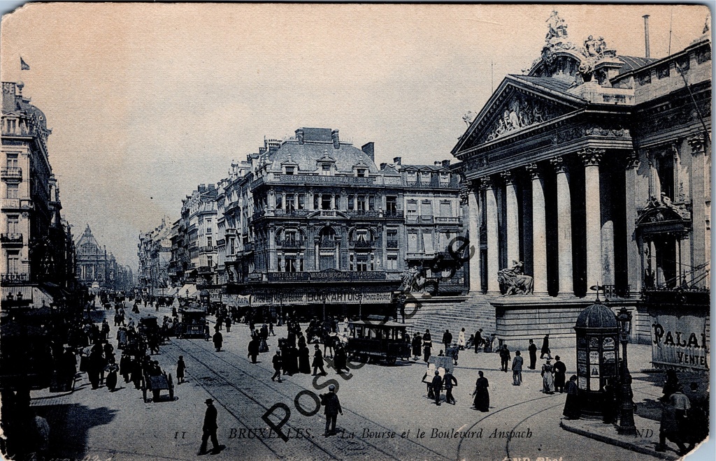 [Brussel0342] Brussel - "La Bourse et le Boulevard Ansbach" - Beurs en Anspachlaan