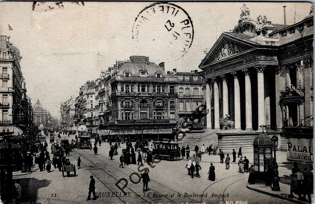 [Brussel0338] Brussel - "La Bourse et le Boulevard Anspach" - De Beurs en Anspachlaan