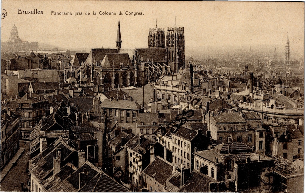 [Brussel0400] Brussel - "Panorama pris de la Colonne du Congrès" - Panoramisch uitzicht vanaf de Congreszuil