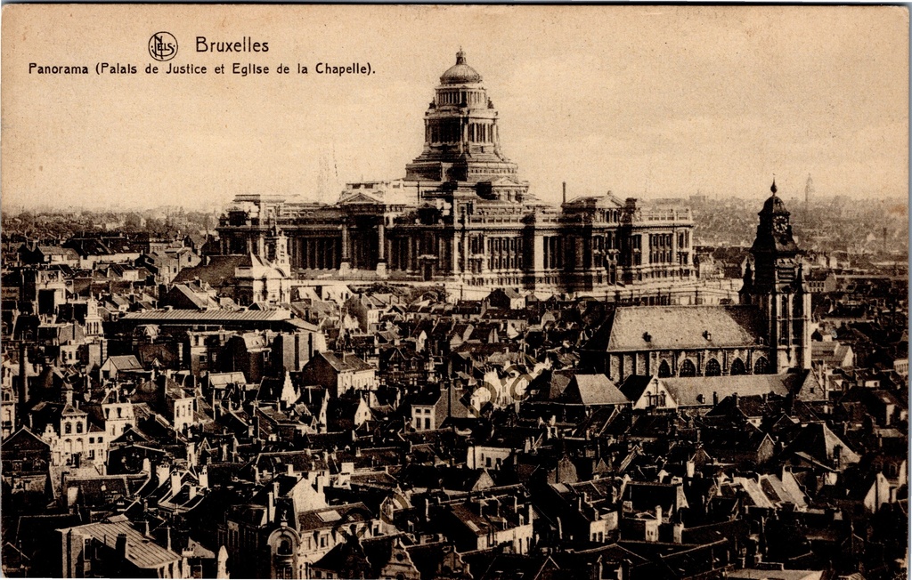 [Brussel0608] Brussel - "Panorama (Palais de Justice et Eglise de la Chapelle)" - Panorama met Justitiepaleis en Kapellekerk