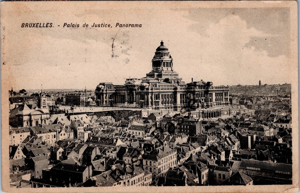 Brussel - "Palais de Justice, Panorama" - Justitiepaleis panoramisch zicht over de stad