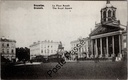 Brussel - "La Place Royale" - Koningsplein met Sint-Jacobskerk en standbeeld Godfried van Bouillon