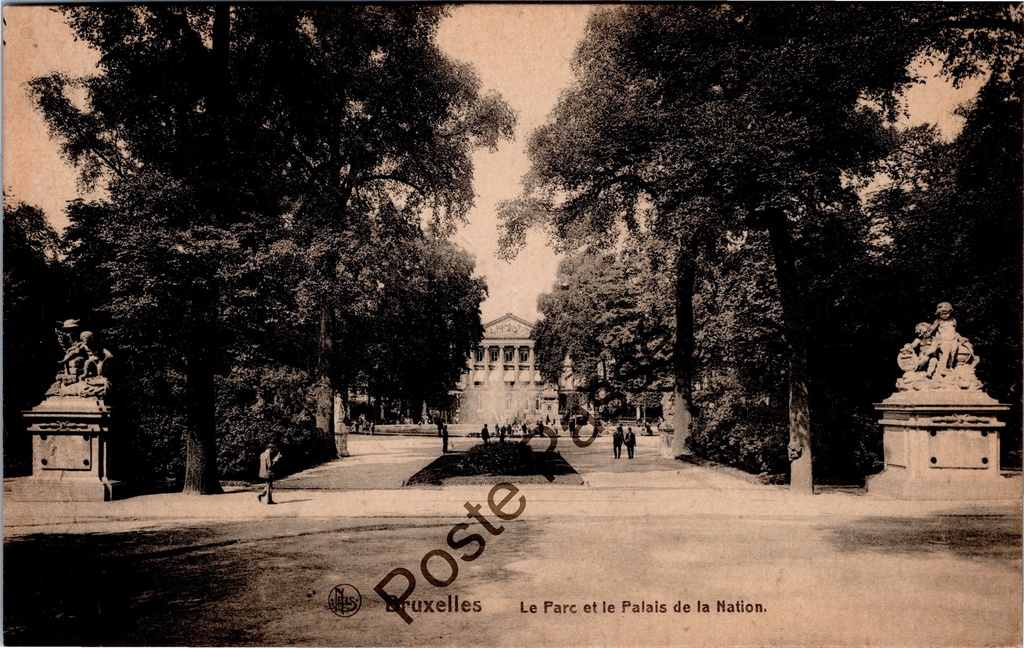 Brussel - "Le Parc et le Palais de la Nation" - Warandepark met Paleis der Natie